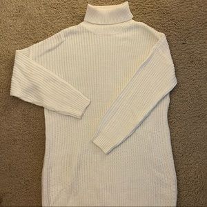 Missguided white turtleneck sweater dress